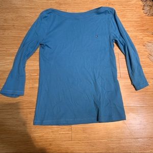3/4 sleeve blue shirt